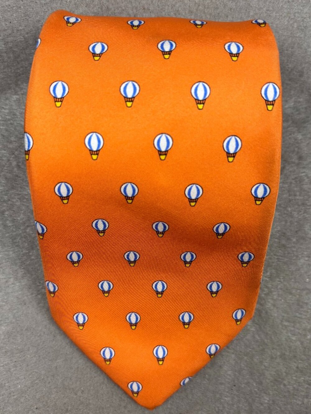 Lee Allison 100% Silk Orange Hot Air Balloon Novelty Tie